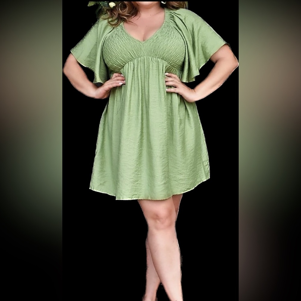 Green boutique dress 2X 18/20 NEW Christmas
